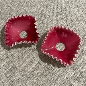 SET of CANDLESTICK RUFFLED CANDLE CUPS 4"